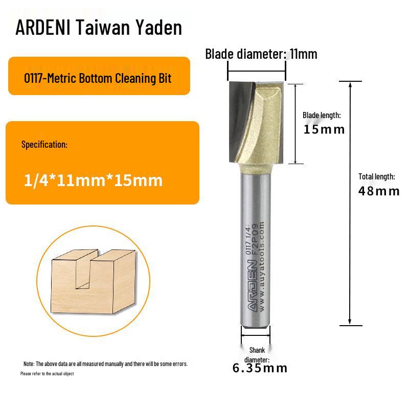 Yaden Metric Flat Bottom Woodworking Cutter: Slotting, Rebating, Milling, Trimming, Engraving, & Router.