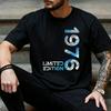 Unisex Vertical Gradient Blue 1976 Graphic T Shirt Retro Limited Edition Birthday Daily Streetwear Top