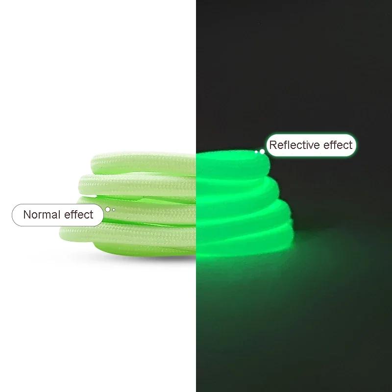 1Pair Luminous Shoelaces Fluorescent Shoelace Kids Adult Sneakers Boots Round Laces Shoes Accessories 80/100/120/140/160/180cm