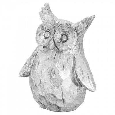 Olivgrünes Keramik-Eulen-Ornament