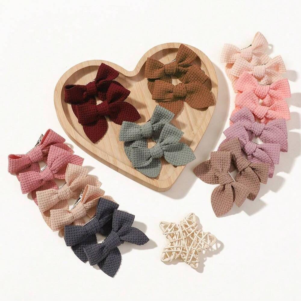 10/20pcs 2.5'' Candy Color Ribbon Hair Bows Clips Set for Baby Girls Cute Handmade Hairpin Barrettes Kids Hair Accessories