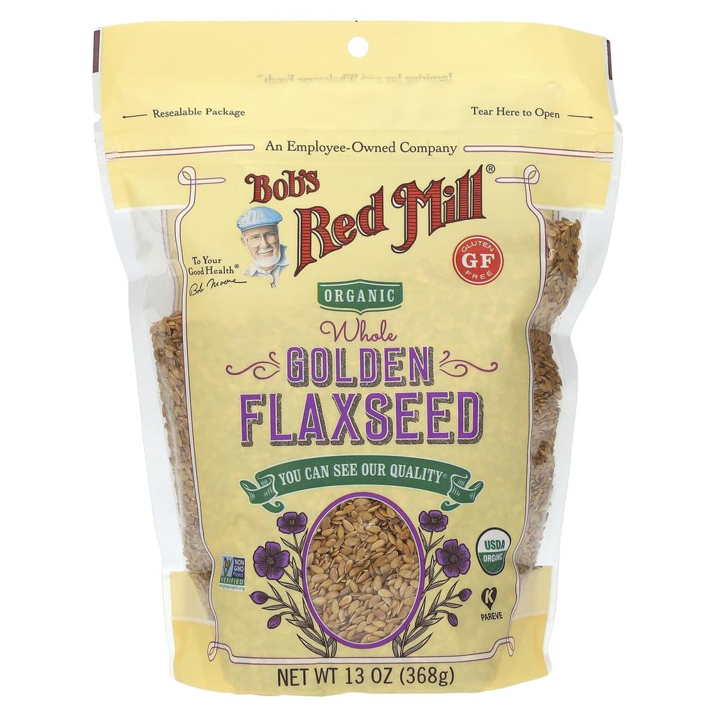 Bob'S Red Mill, Organic Whole Golden Flaxseed, 13 Oz (368 G)