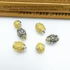 Tibetan Silver Matte Gold Six-Word Mantra Beads for DIY Buddhist Jewelry and Bracelets
