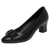 Black High Heels For Women In Spring And Summer New Style Light Mouth Catwalk Single ShoesWaterproof Platform Leather Shoes