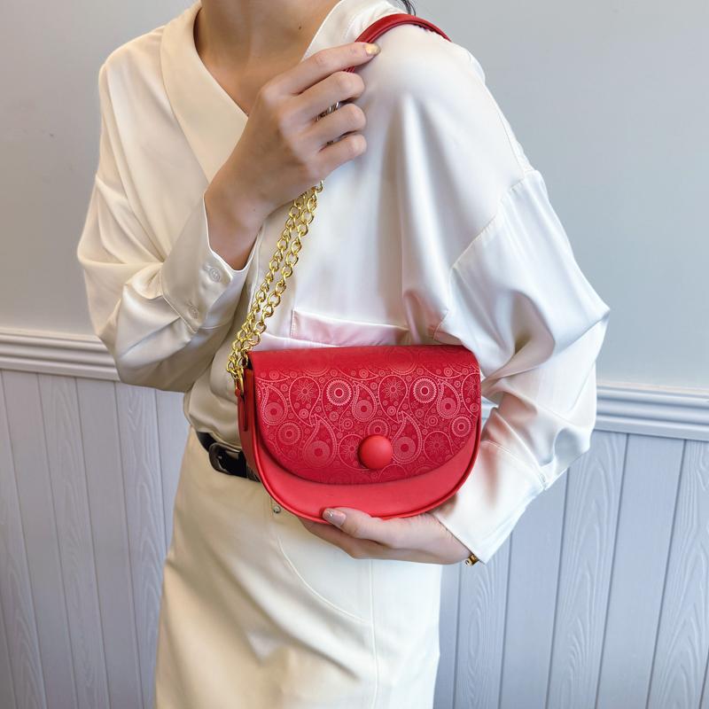 Women Fashion Solid Color Flap Small Saddle Shoulder Underarm Bags Fashion PU Leather Street Shopping Crossbody Bag Ladies Clutch Purse