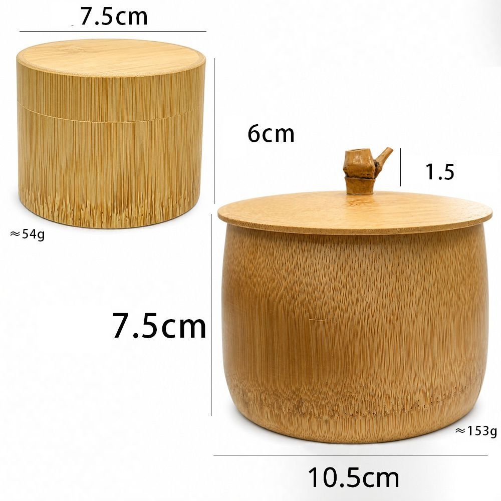 Bamboo Storage Jar Matcha Powder Jar Natural Bamboo Powder Container For Coffee Powder