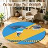 Round Rug Custom NameErling Haaland Pattern Non Slip Carpet Home Floor Decor