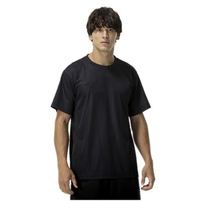NaviDry Short Sleeve Training Size XL Exclusive Model Men's T-Shirt, U-Neck, Moisture-Wicking, Quick-Drying, Underwear, Black/Black, (32MAC190)