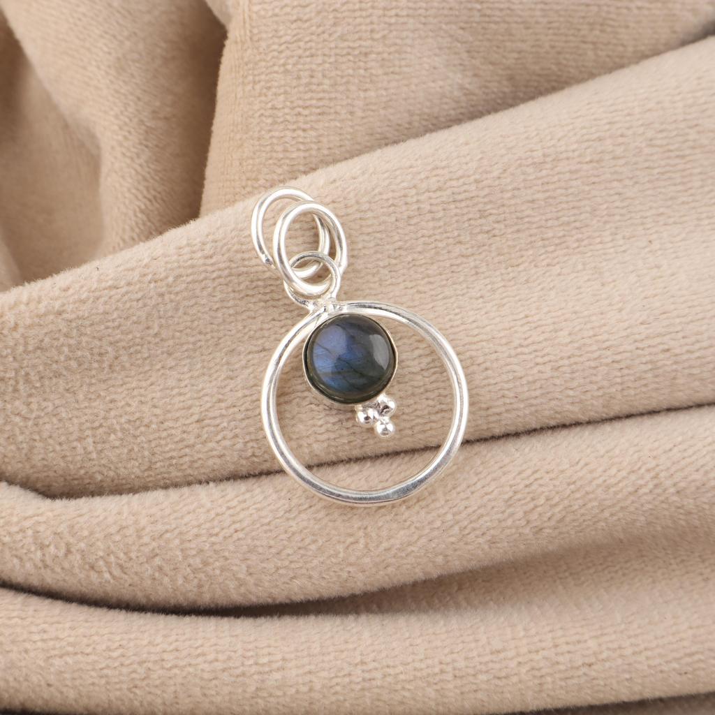 Labradorite Gemstone 925 Sterling Silver Handmade Jewelry Partywear Pendant 1.2" For Her PP-68-30