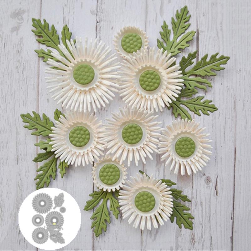 

Yuanshu 7 шт. новые цветы листья металлические трафареты DIY скрапбукинг бумага ремесло