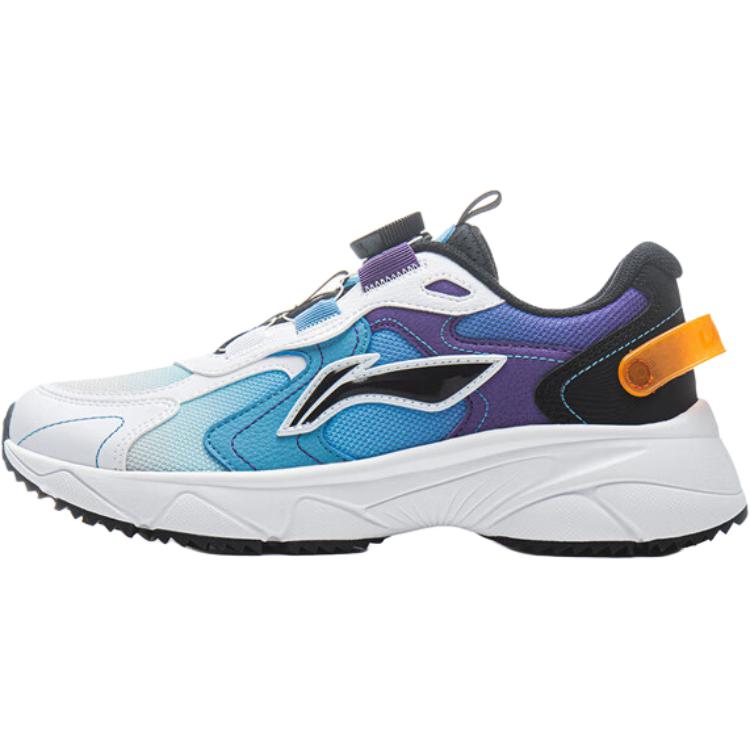 Li Ning Kids Comfortable Versatile Non-Slip Durable Low-Top Casual Shoes Kids casual shoes White Blue YKCU228-5