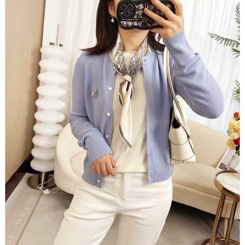 NINA SOLOR Summer Sea Breeze Silk Twill Square Scarf