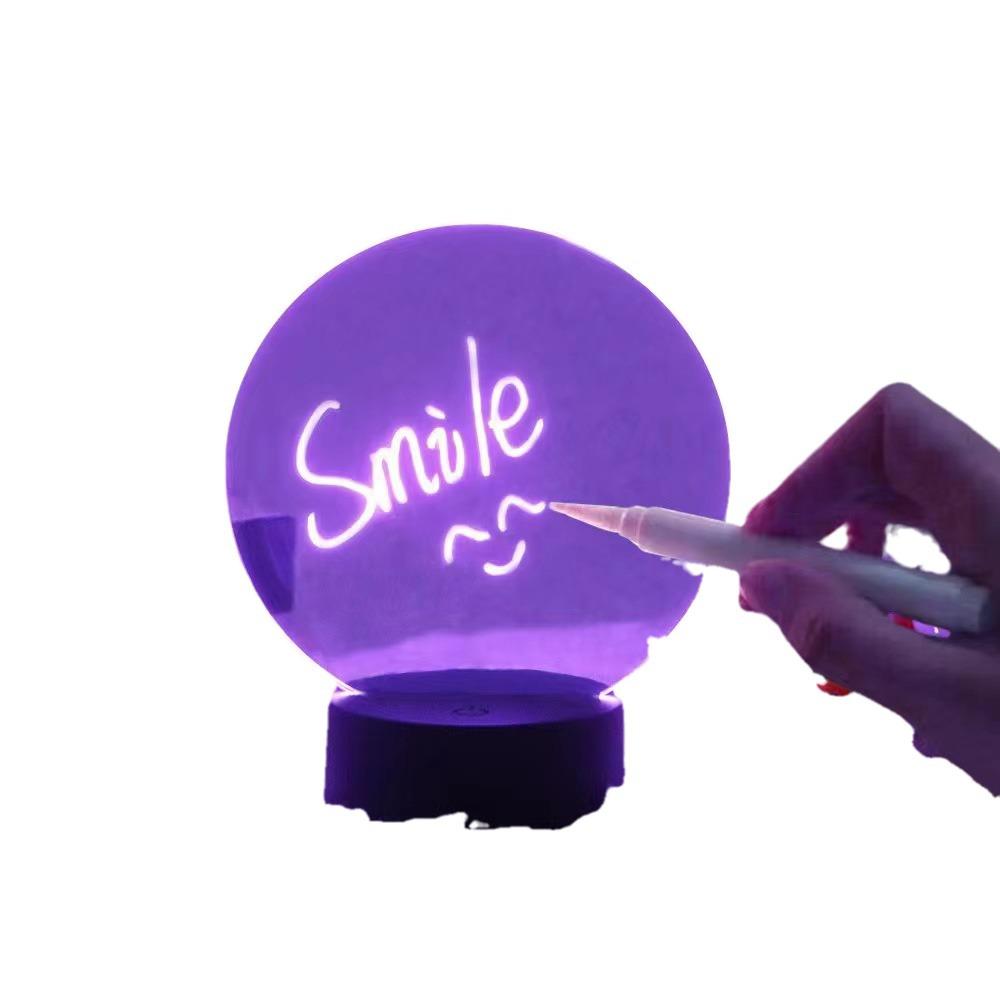 16-Color Remote-Control RGB Marker Message Board with 3D Night Light, DIY Graffiti Pen, Erasable Handwriting, and Acrylic Table Lamp.