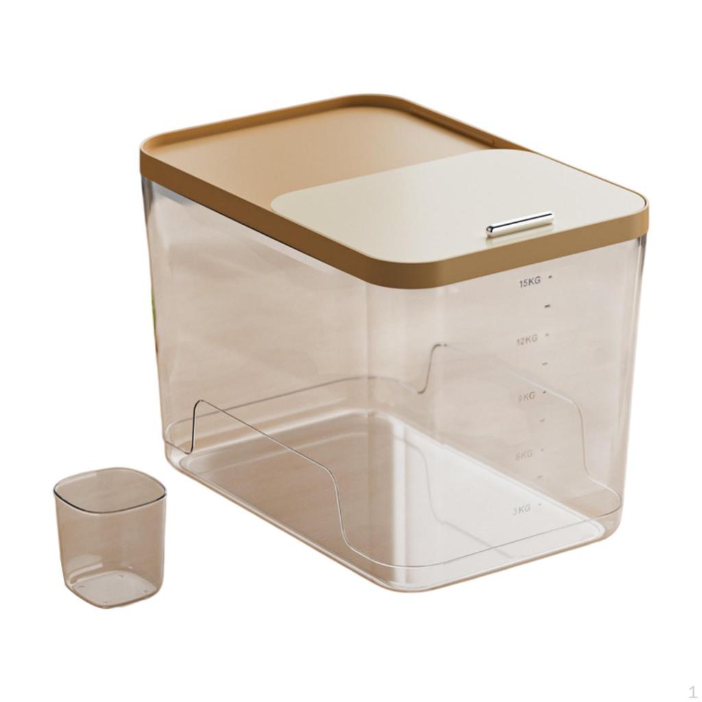 Cereal Container, Rice Bin, Practical, Reusable, for Kitchen, Portable Food Bucket