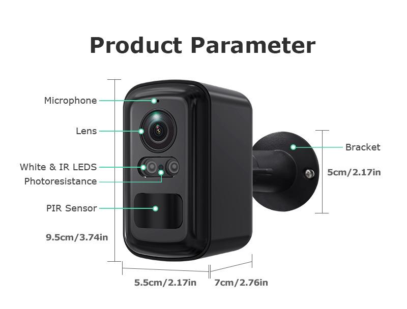 Kabellose HD-Kamera mit geringem Stromverbrauch, Vollfarb-Nachtsicht und WLAN-Überwachung für den Außenbereich