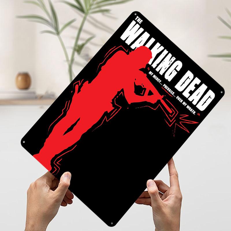 

The Walking Dead Red Poster Customized Wall Art Vintage Metal Signs Retro Tin Plaque for Man Cave Decoration At Home House Decor 7.9x11.8In(20x30cm)