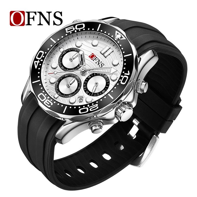 Oufannishi Men s Multifunction Waterproof Quartz Chronograph Wristwatch with Six-Hand Calendar