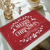 Christmas Linen Placemat Table Coffee Mat Red Nose Reindeer Snowflake Merry Xmas HO! Holly Leaf Ball Plaid Decorative Coasters