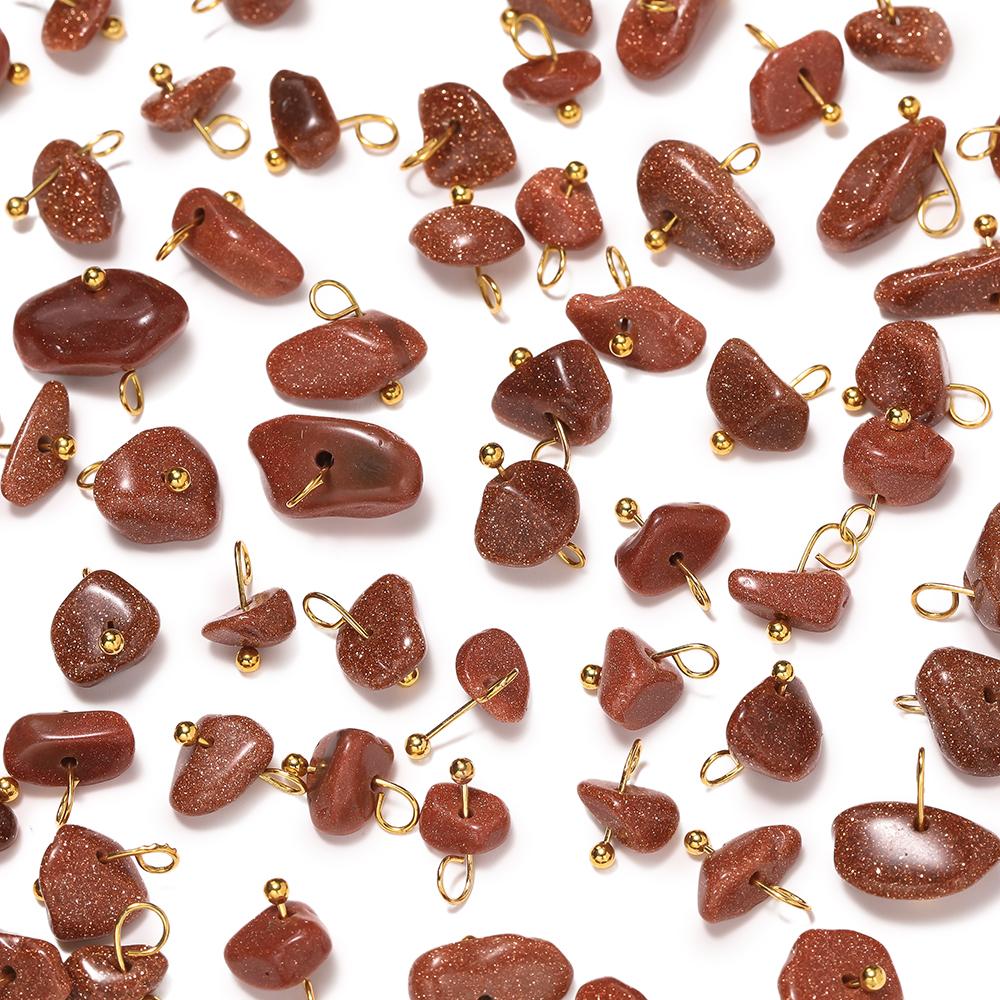5Pcs Irregular Natural Stone Bead Pendant Multicolor 3-20mm Broken Stone Pendant Nine Needle Pin for Necklace DIY Jewelry Making