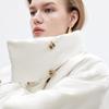 ONLY Women's 90% White Duck Down Stand Collar Jacket with Waist Tie