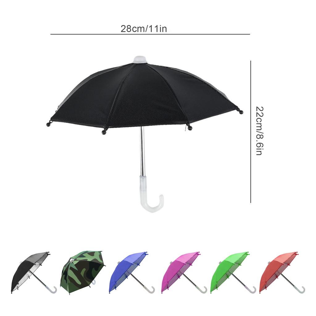 Motorcycle Phone Holder Sunshade Umbrella Compact Mini Phone Holder Umbrella with Ties