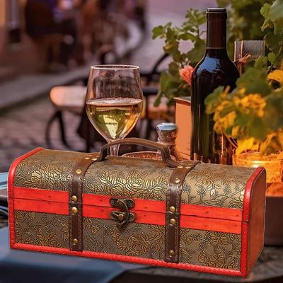 Suport portabil din lemn pentru cutie de vin Container pentru sticle realizat manual pentru inaugurarea casei