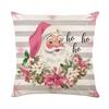 Christmas Linen Pillow Cover Santa Sofa Pillow Holiday Printed Pillow Cover