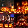 Bougie LED - AIMOONSA - Jack-O’-Lantern - Effet flamme scintillante - 16 couleurs RGB/RGBW - Télécommande &amp; minuterie
