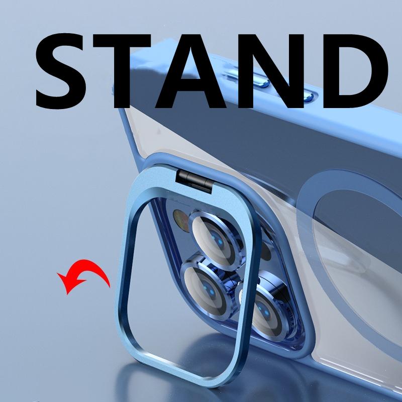 Moderne magnetische Standhülle für iPhone 16 15 14 Plus 13 12 11 Pro Max Hülle für Magsafe Kabelloses Laden Mit Objektivschutz Abdeckung
