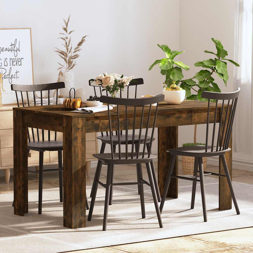 Dining Table Smoked Oak 140 x 74.5 x 76 cm Wood Based Panel