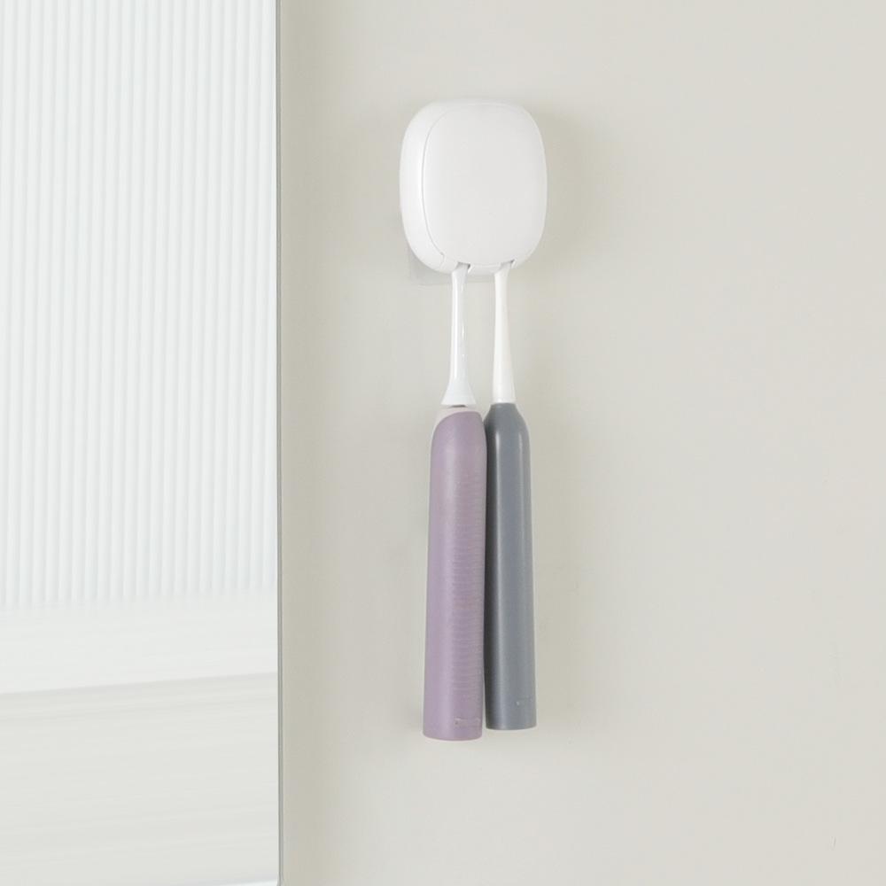 Punch-Free Wall-Mounted UVC Toothbrush Sterilizer and Dryer Holder