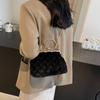 Rhombus chain small bag women's 2025 new plush bag versatile clip shell bag handbag hair bag