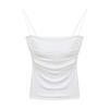 French Pure Sexy Spice Camisole Women Summer Pleated Slim-fit with Chest Thin Strap with Breast Pad Top
