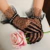 White Mesh Breathable Fairy Pearl Gloves For Women Wedding Dress Accessories Studio Po Gloves Birthday Pography Props