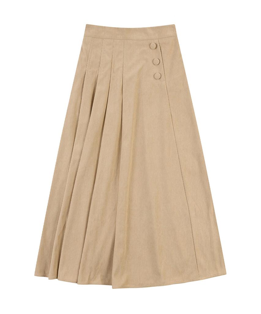VANAKE Corduroy Button Skirt_Vb3Yskm302Z