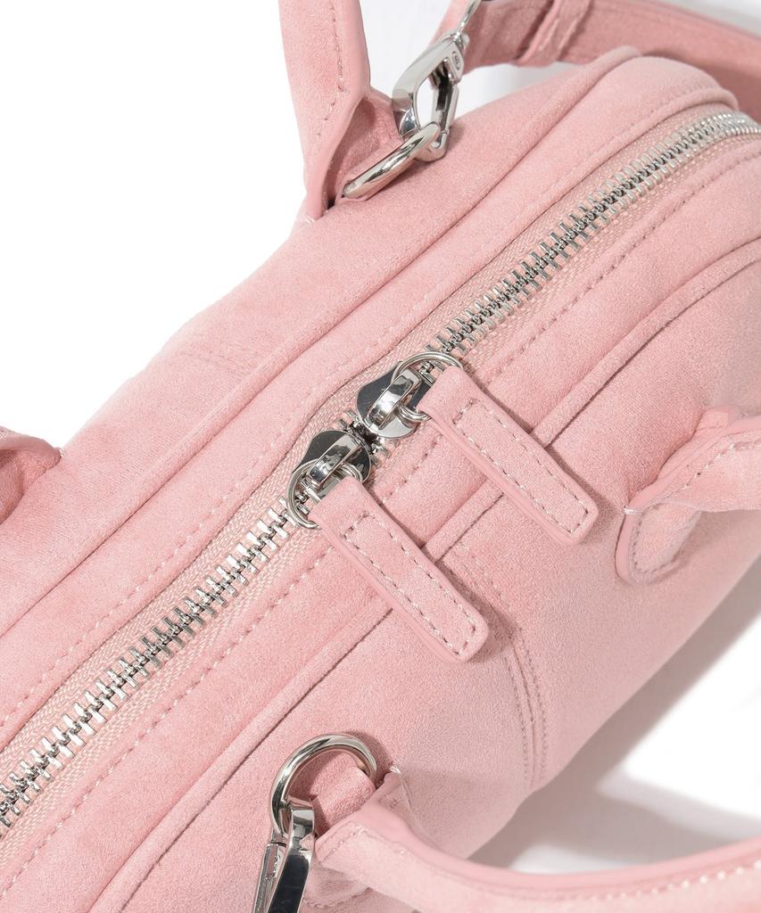 Covernat Woman Clover Heart Classic Suede Tote Bag Pink
