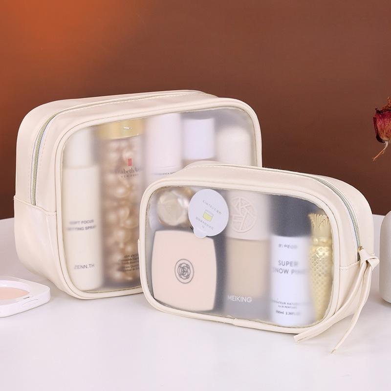 transparent pouch waterproof portable women's makeup bag travel essential toiletries bag large capacity cosmetics organizer
