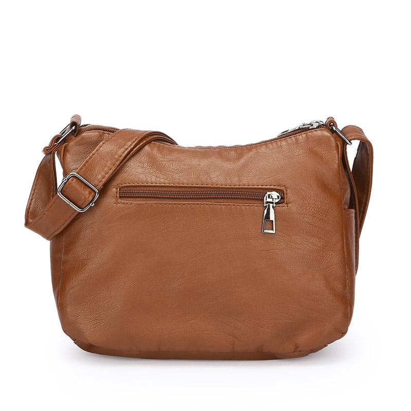 Вінтажна сумка через плече для жінок середнього віку, м'яка шкіряна багатошарова сумка через плече