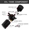 Universal Car 3-Port Oil Catch Can Tank Separator 1 Outlet 2 Inlet With Breathing Filter And Oil Drain Valve Filter Kit Black