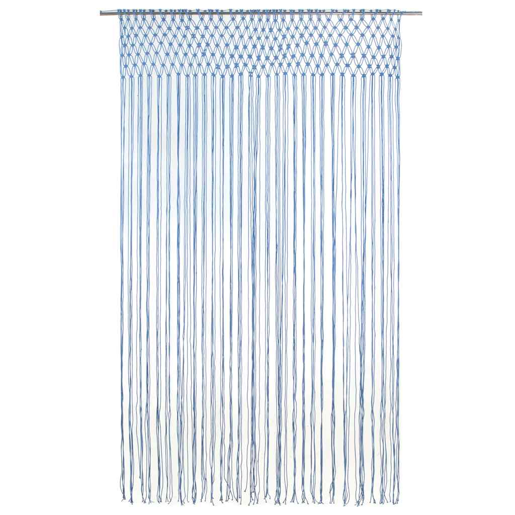 Macrame Curtain Blue 140 x 240 cm Cotton