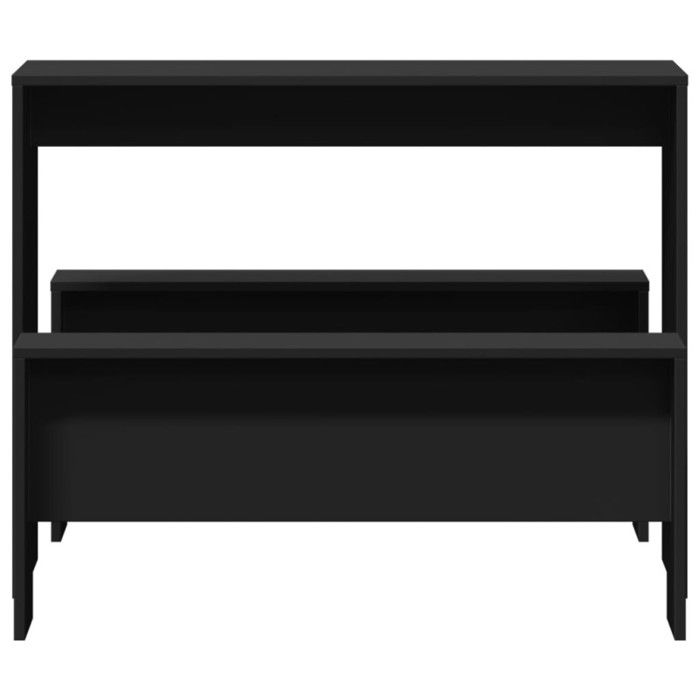 VidaXL Ensemble table à manger et bancs 3 pcs noir bois d'ingénierie, ensemble de table à manger, table à manger avec bancs, 855531
