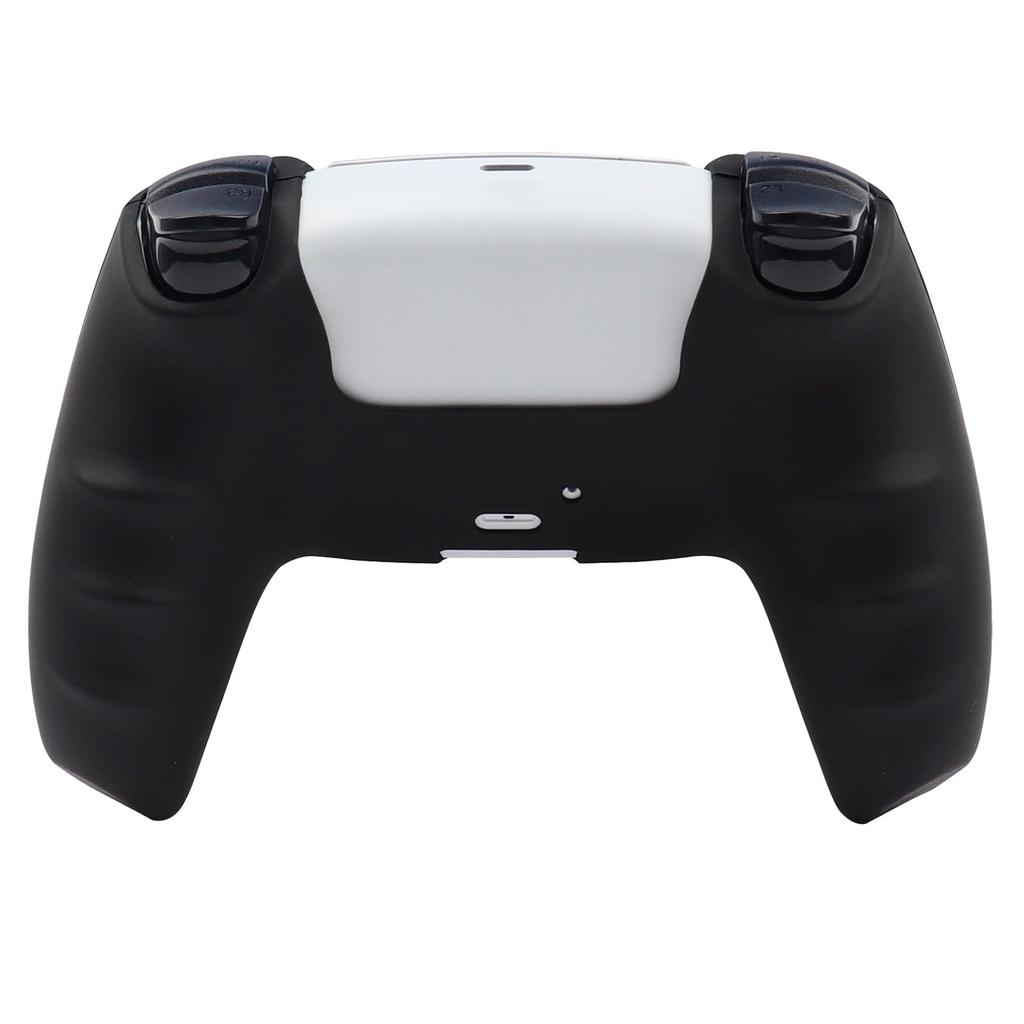 RALAN PS5 Controller DualSense Compatible with Silicone Joystick Caps, Non-Slip, Black, Perfect Fit, Ergonomic Design (Black and Red Wolf)