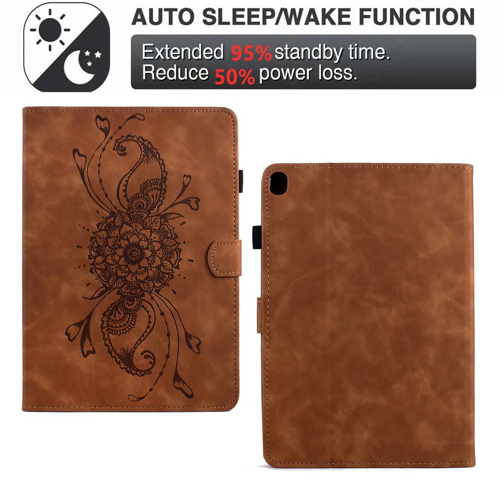 For Samsung Galaxy Tab A7 10.4 (2020) T500/T505 Case Mandala Imprinted Leather Tablet Cover with Card Slots