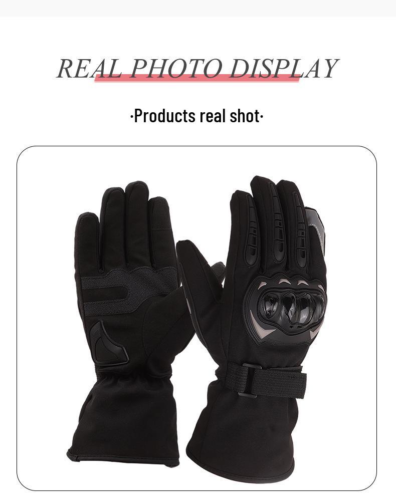 Windproof Full-Finger Motorcycle Gloves: Velvet-Lined, Non-Slip for Off-Road Riding In Winter/Autumn