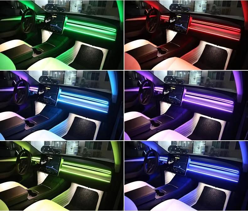 USB LED Car Ambient Lights App Remote Control Neon Light RGB Car Interior Decoration Acrylic Strips Atmosphere Lamp 64 Colors