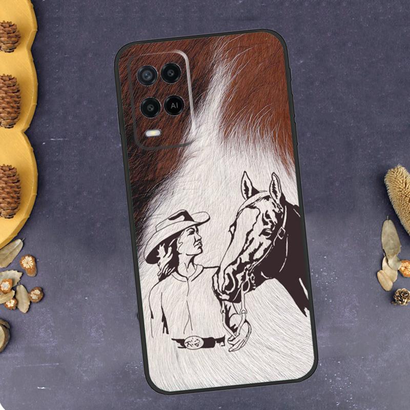 Western Cowgirl Cowboy Phone Case For Oppo A78 A38 A58 A74 A15 A80 A60 A40 A94 A54 A98 A18 A16 A76 A96 A17 A77 A57S