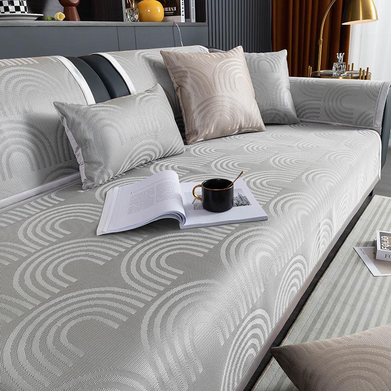 Summer Summer Mat Sofa Cushion Light Luxury and Simplicity Modern Leather Sofa of Solid Wood Full Covered Cloth