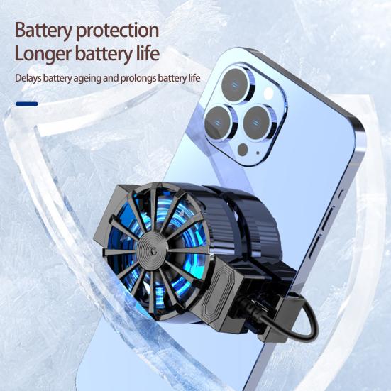 Phone Back Radiator Quiet with RGB Light  Heat Dissipation Strong Wind 3-speed Wind Adjustment Radiator Fan Phone Accessories