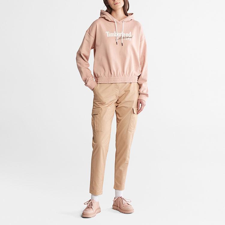 Timberland New Year Logo Print Loose Fit Hoodie Women Hoodies Light-Pink A42B2-662