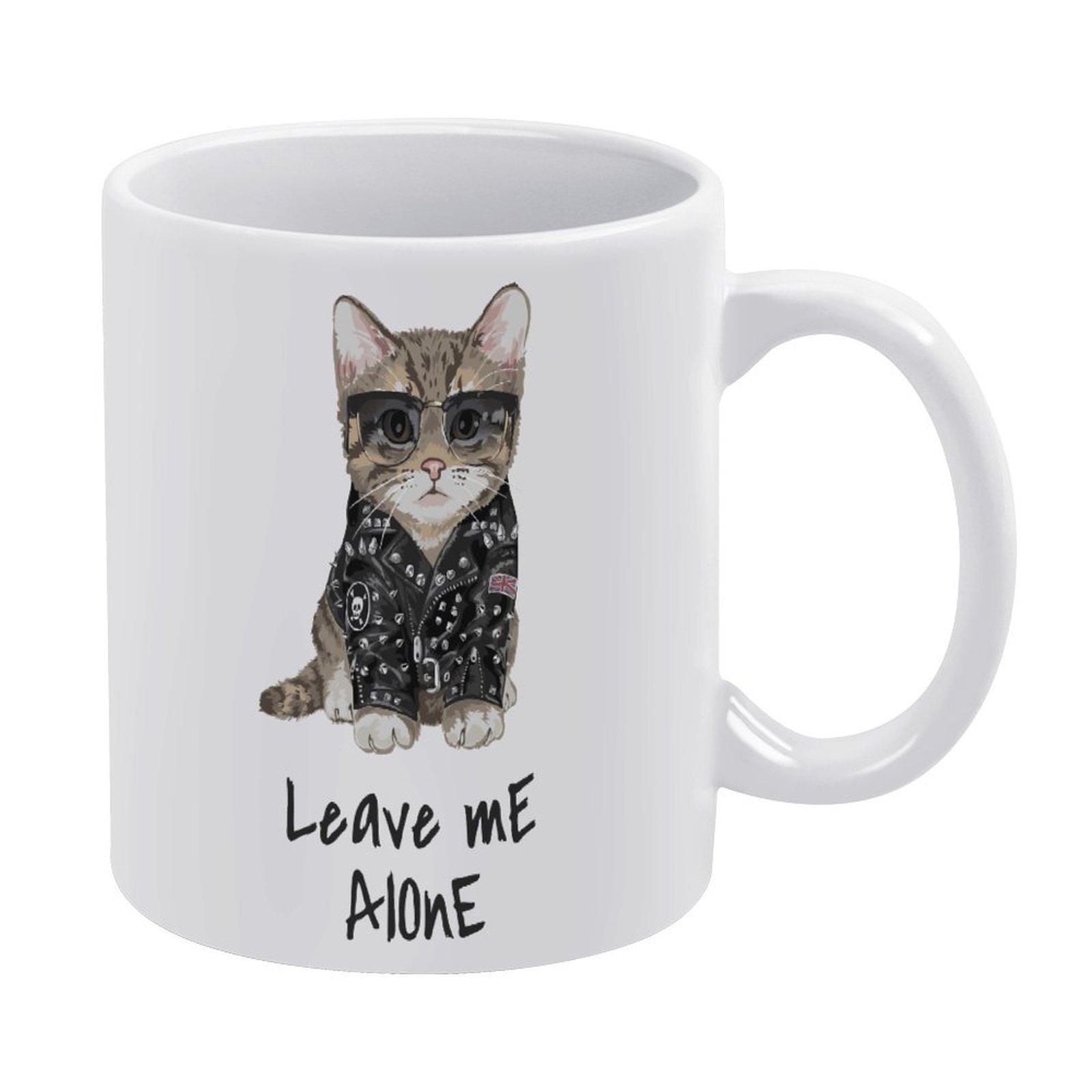 

1Pack 11oz White Ceramic Mug Featuring Printed Art On Both Sides Durable Coffee Cup Ideal For Work Home Gift Use белый